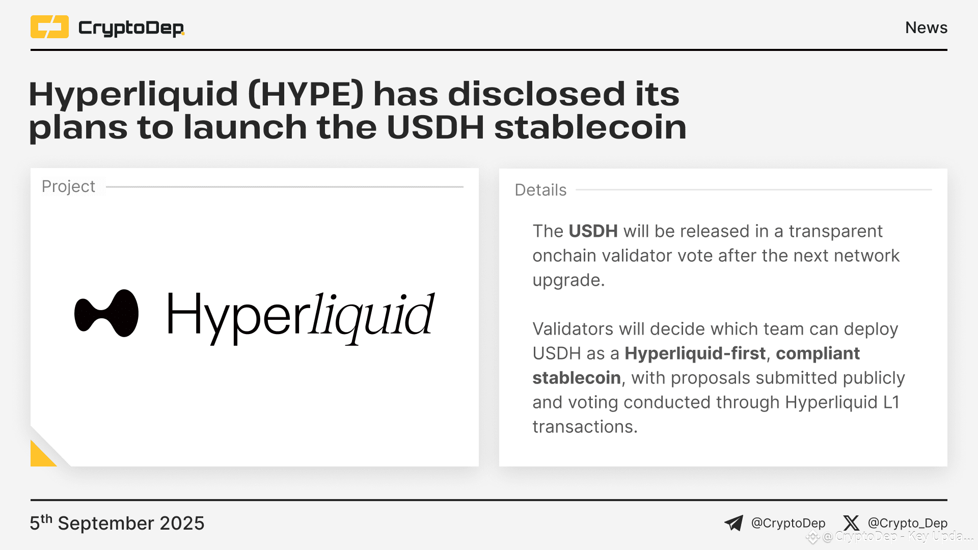 🔥 Hyperliquid $HYPE has disclosed its plans to launch the U | CryptoDep ...