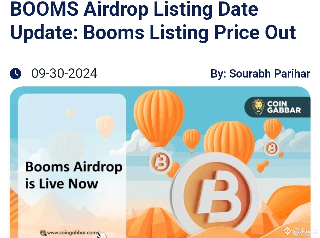 The BOOMS token is expected to list with a price ranging | Joy lk on  Binance Square