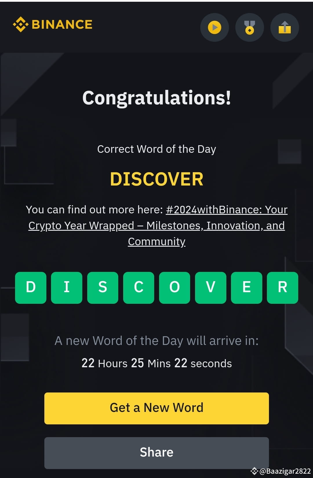 Binance Word Of The Day 8 Letters Today Answers | Baazigar2822 on Binance  Square
