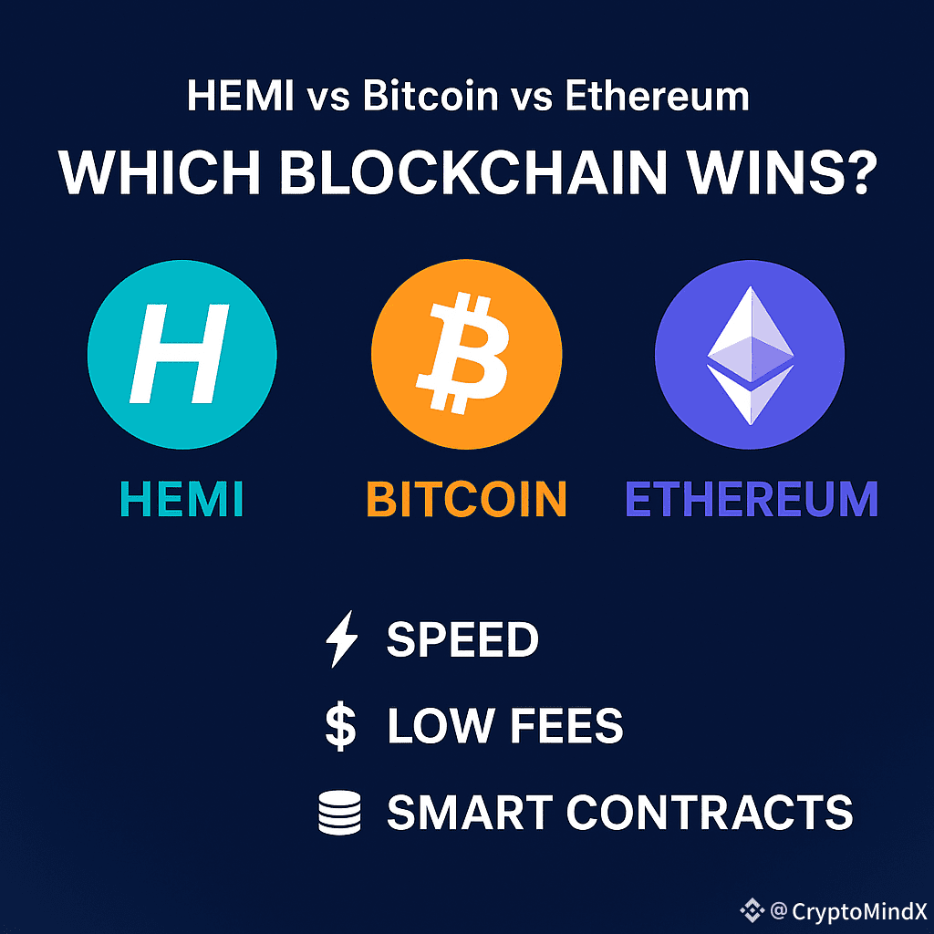 🚀 Hemi vs Bitcoin vs Ethereum – Which Blockchain Wins? 💡 | CryptoMindX on  Binance Square