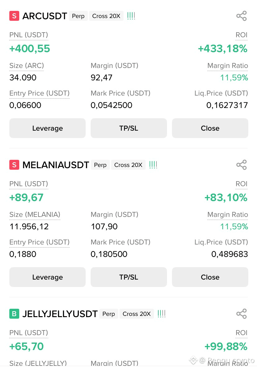 Still holding #ARC short up 400$. Short $币安人生 and $RIVER po | Pengu crypto  on Binance Square