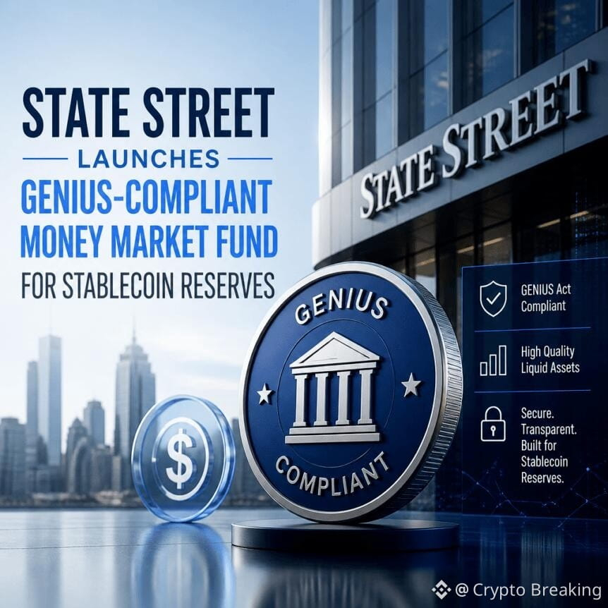 State Street Launches Genius-Compliant Money Market Fund For Stablecoin Reserves
