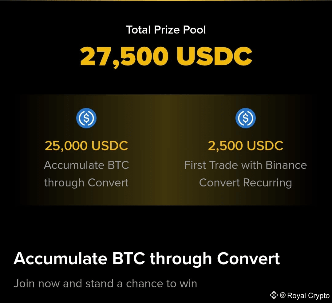 Convert to $BTC and win upto 25000 $USDC . Challenge ending | Royal Crypto  on Binance Square