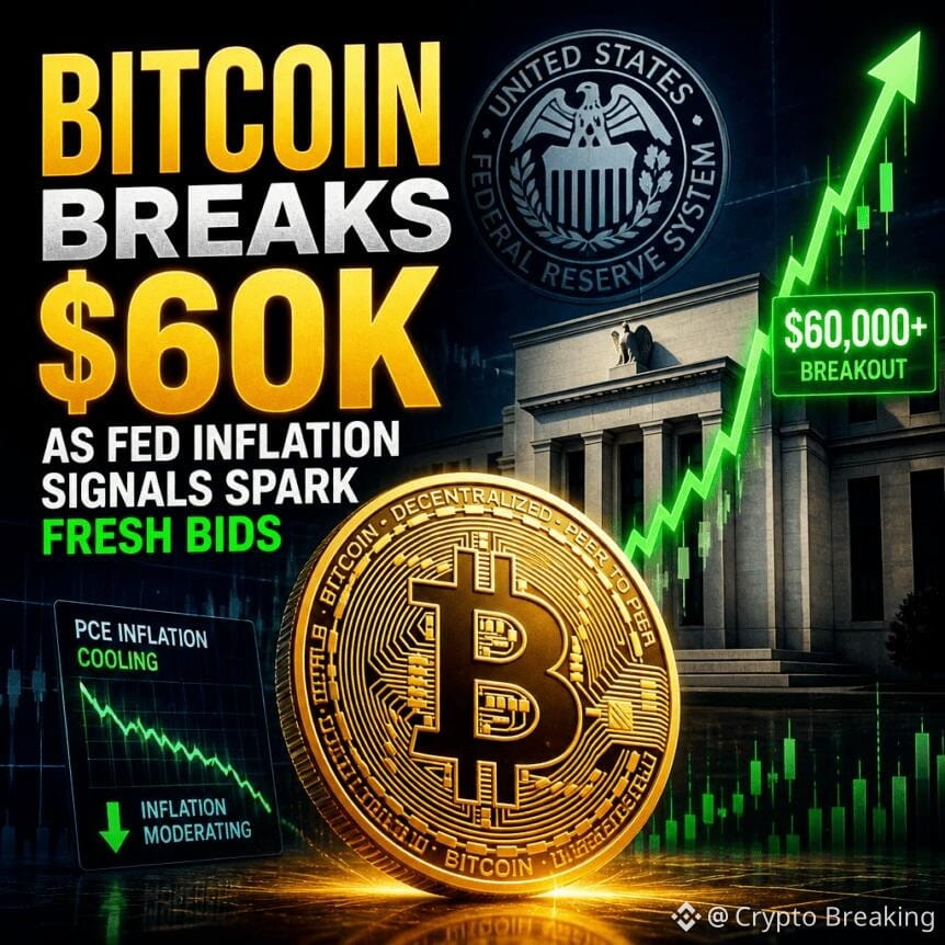 Bitcoin Breaks $60k As Fed Inflation Signals Spark Fresh Bids