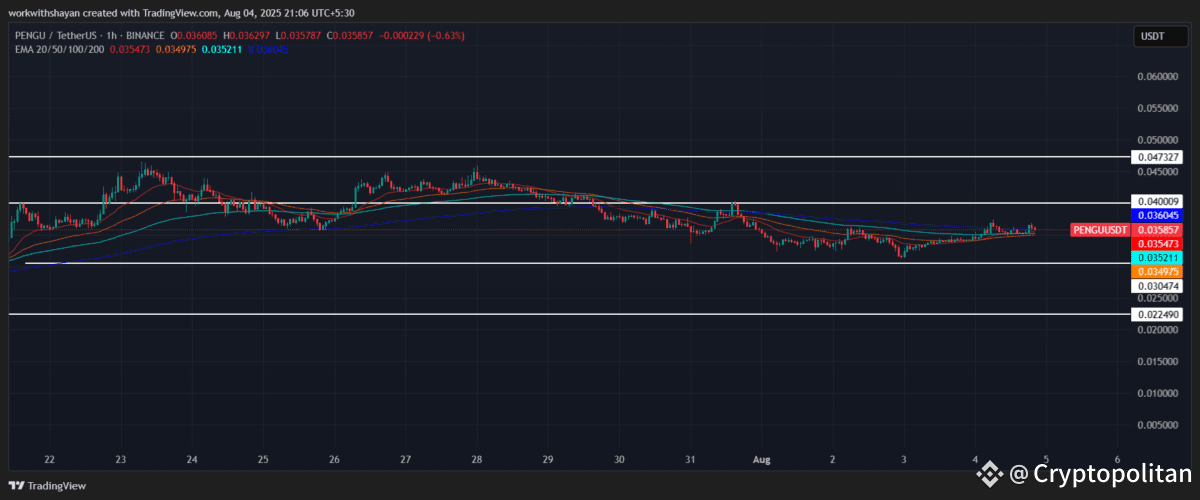 PENGU/USDT Chart by TradingView