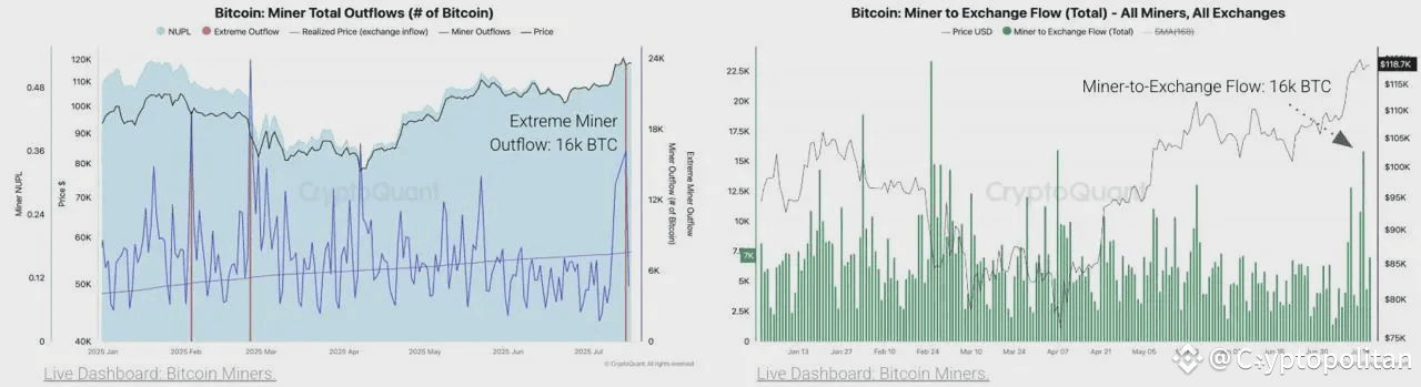 Bitcoin inflows to exchanges hit 81K BTC as whales and miners rush to lock in profits