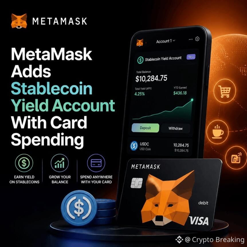 Metamask Adds Stablecoin Yield Account With Card Spending
