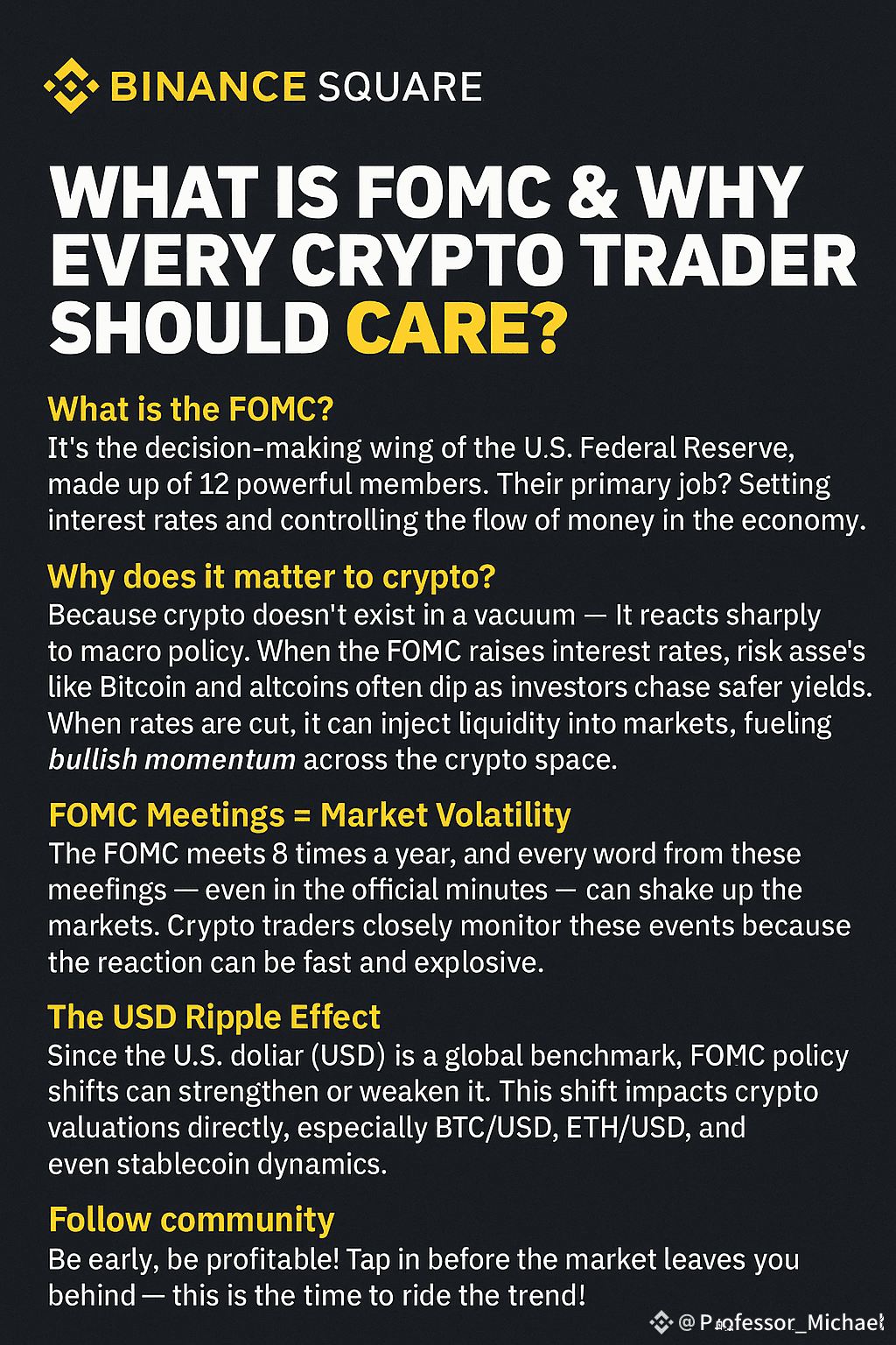 WHAT IS FOMC❓& WHY EVERY CRYPTO TRADER SHOULD CARE❓❓ In the |  Professor_Michael on Binance Square