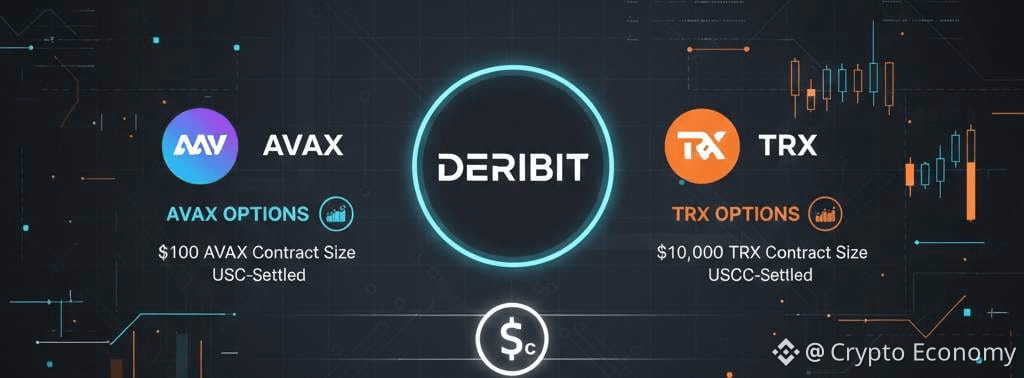 Deribit-AVAX and TRX settled in USDC