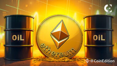 A graphic showing the Ethereum logo on oil barrels, illustrating the thesis that ETH could become a geopolitical reserve asset.