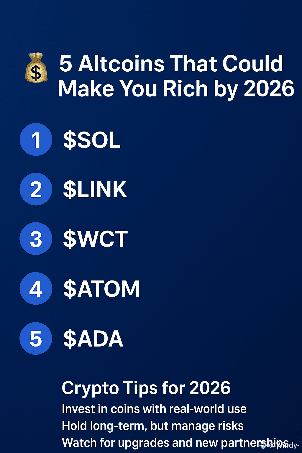💰 5 Altcoins That Could Make You Rich by 2026 🚀 Want to | Windy- on  Binance Square