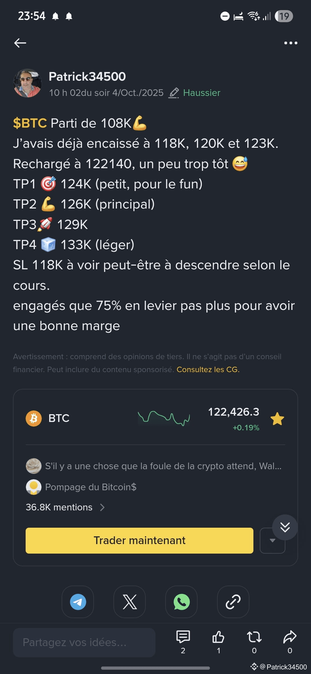 BTC 🔄 As expected, the correction has arrived — we have d | Patrick34500  on Binance Square