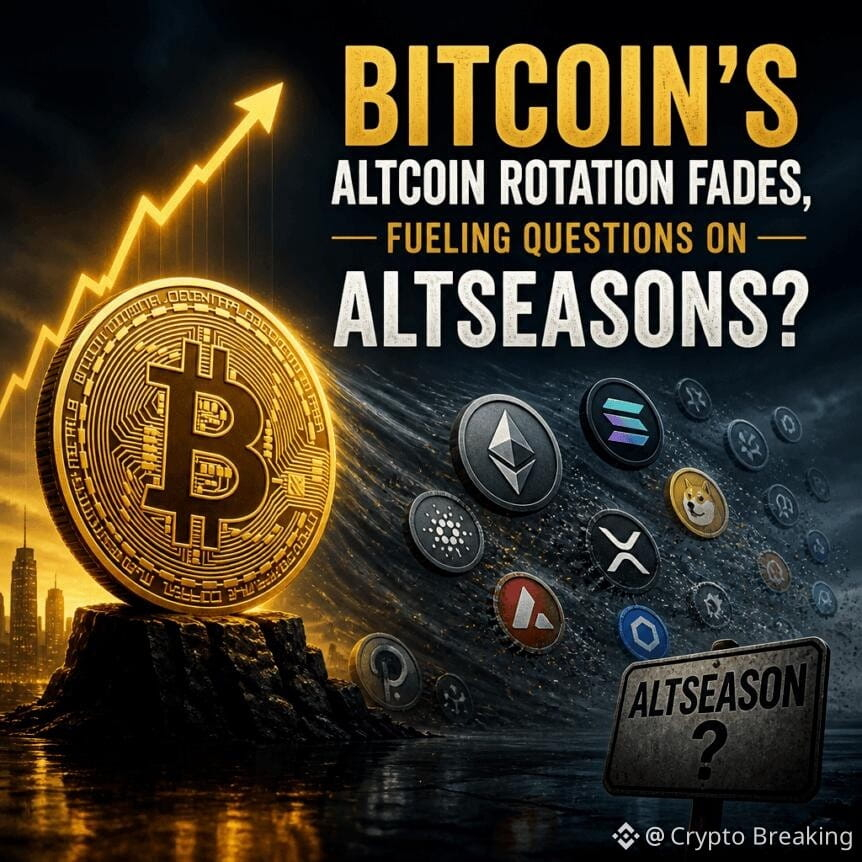 Bitcoin’s Altcoin Rotation Fades, Fueling Questions On Altseasons