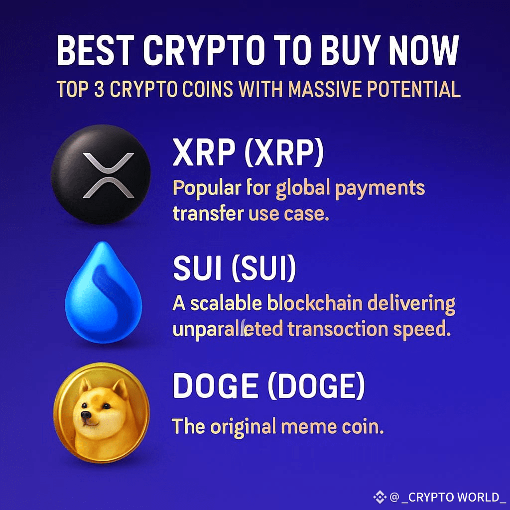 Best Crypto To Buy Now | Top 3 Crypto Coins With Massive | _CRYPTO WORLD_  on Binance Square