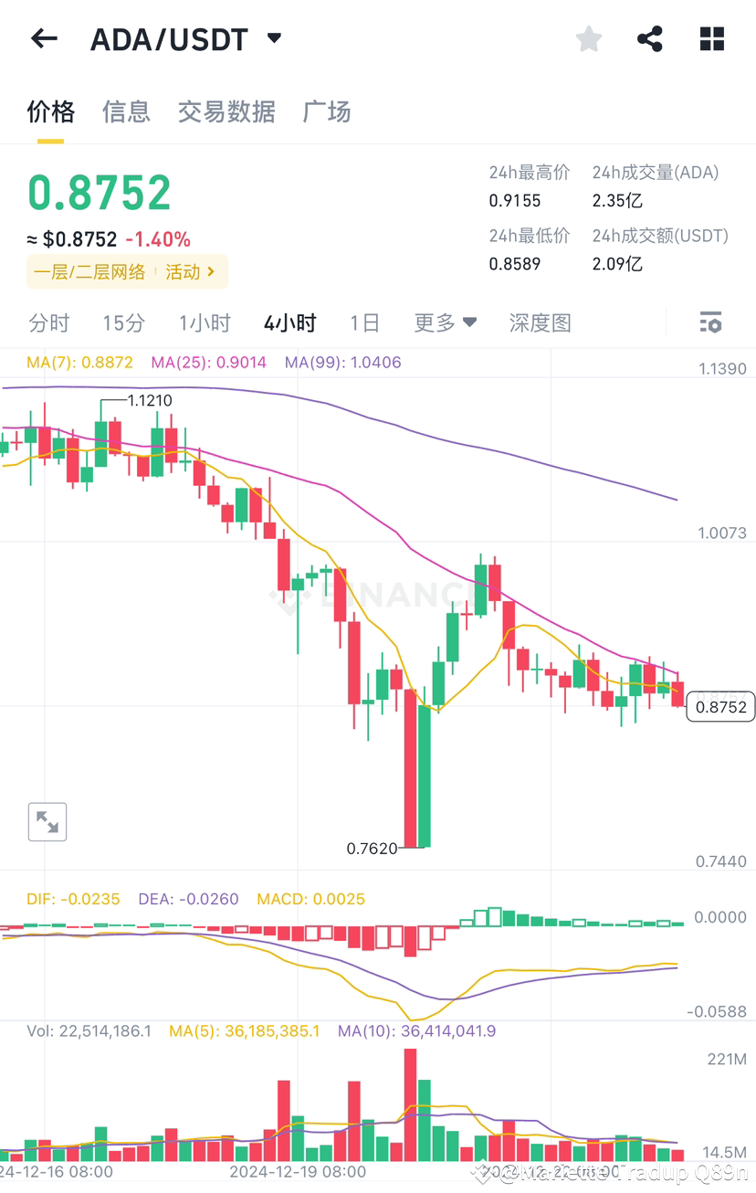 $ADA Point Analysis: 1. Key Support Levels: • First Sup | 直男严选 on ...