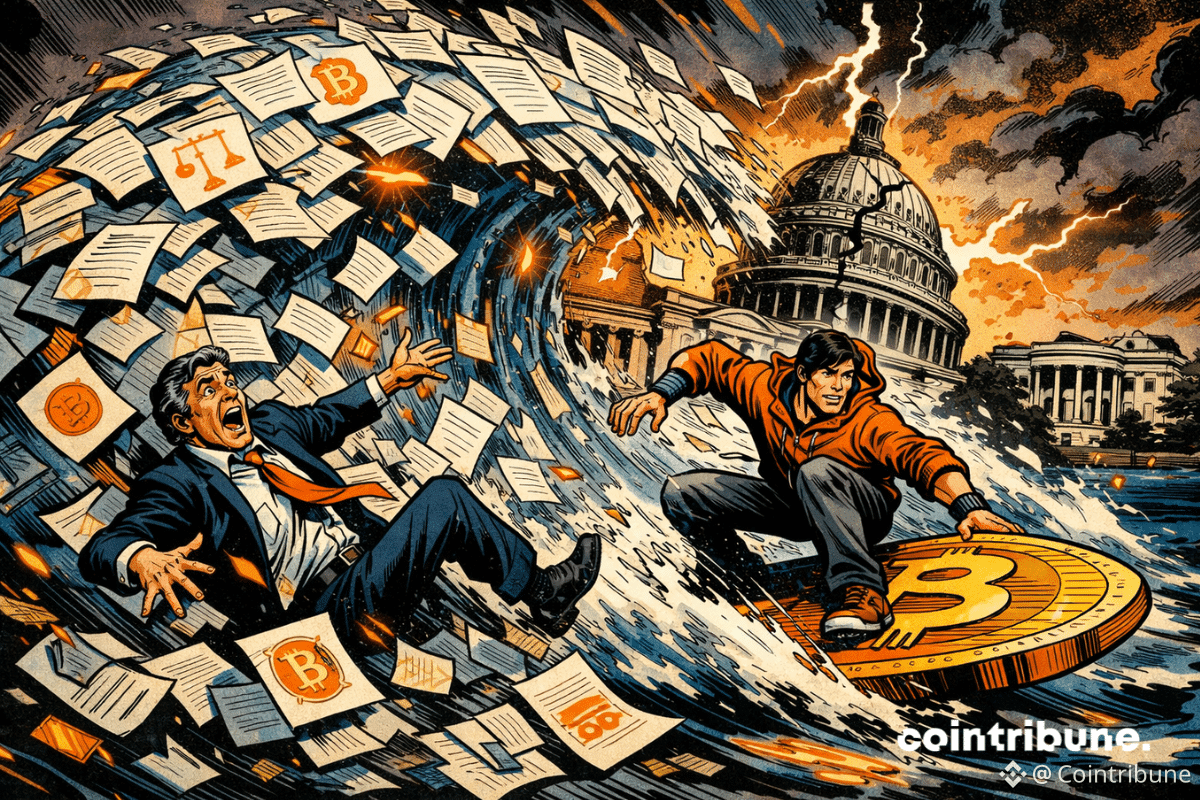 Les cryptomonnaies surfent sur la vague légale alors que les banquiers paniquent, avec le Capitole et la Maison Blanche en toile de fond tumultueuse.